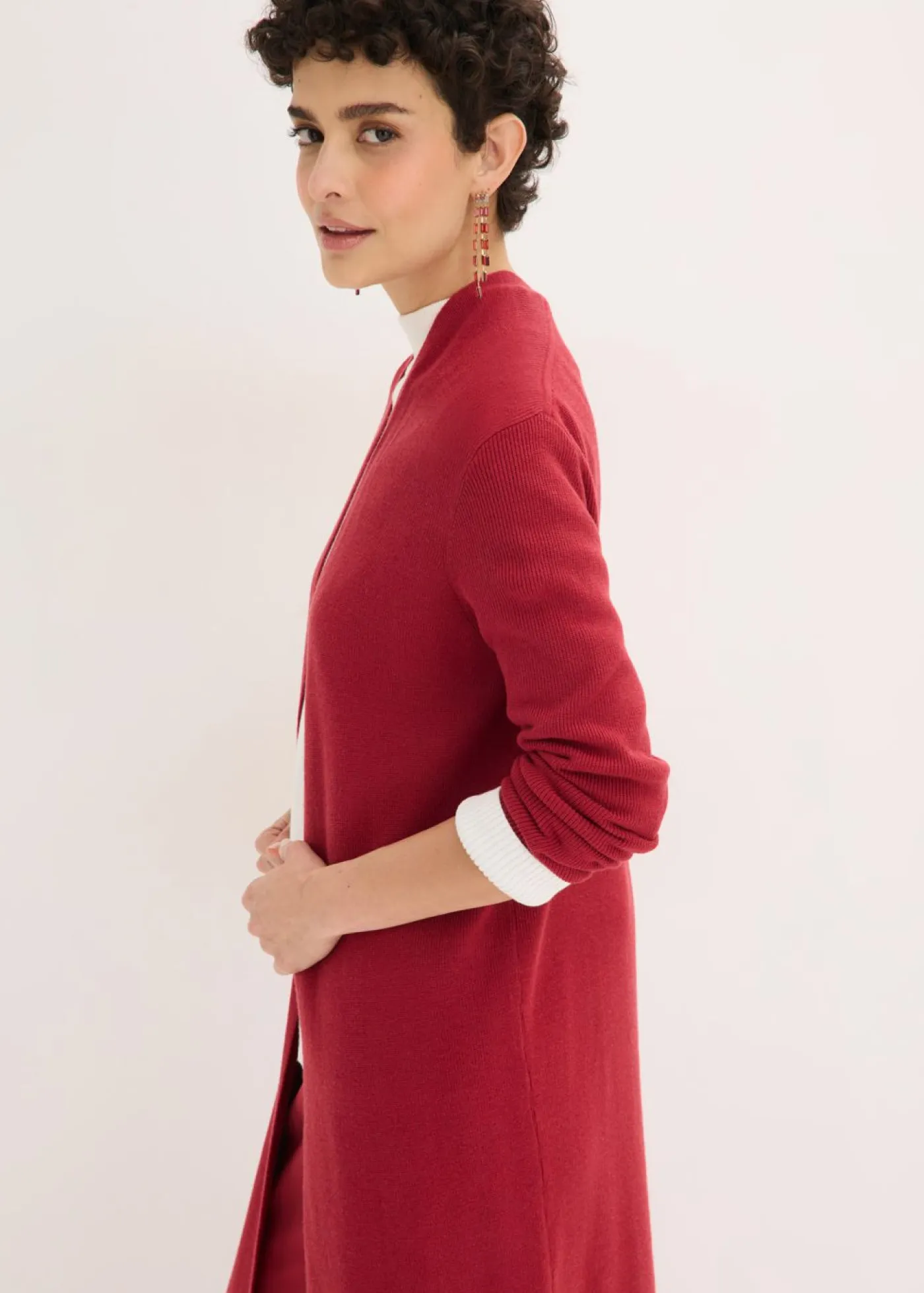 Cárdigan largo de punto con viscosa Mujer Jerséis|Ropa De Punto
