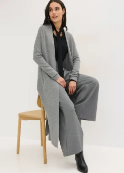 Cárdigan largo de punto con viscosa Mujer Jerséis|Ropa De Punto