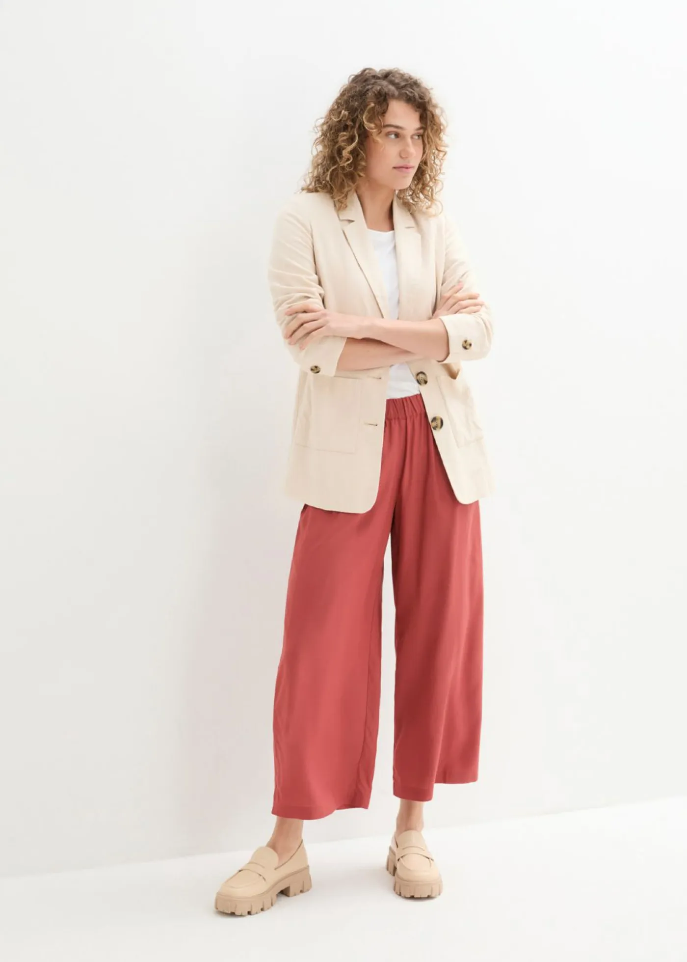 Clearance Culotte ancho de viscosa sostenible Mujer Pantalones