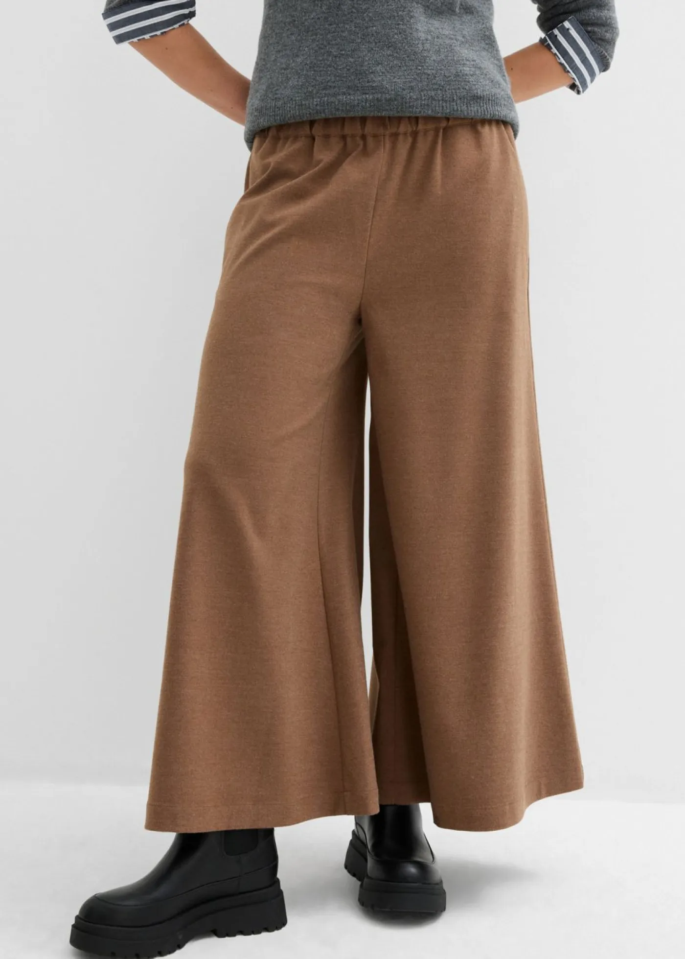 New Culotte con aspecto de lana Mujer Pantalones