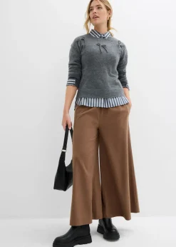 New Culotte con aspecto de lana Mujer Pantalones
