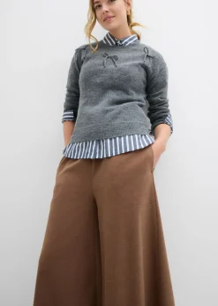 New Culotte con aspecto de lana Mujer Pantalones