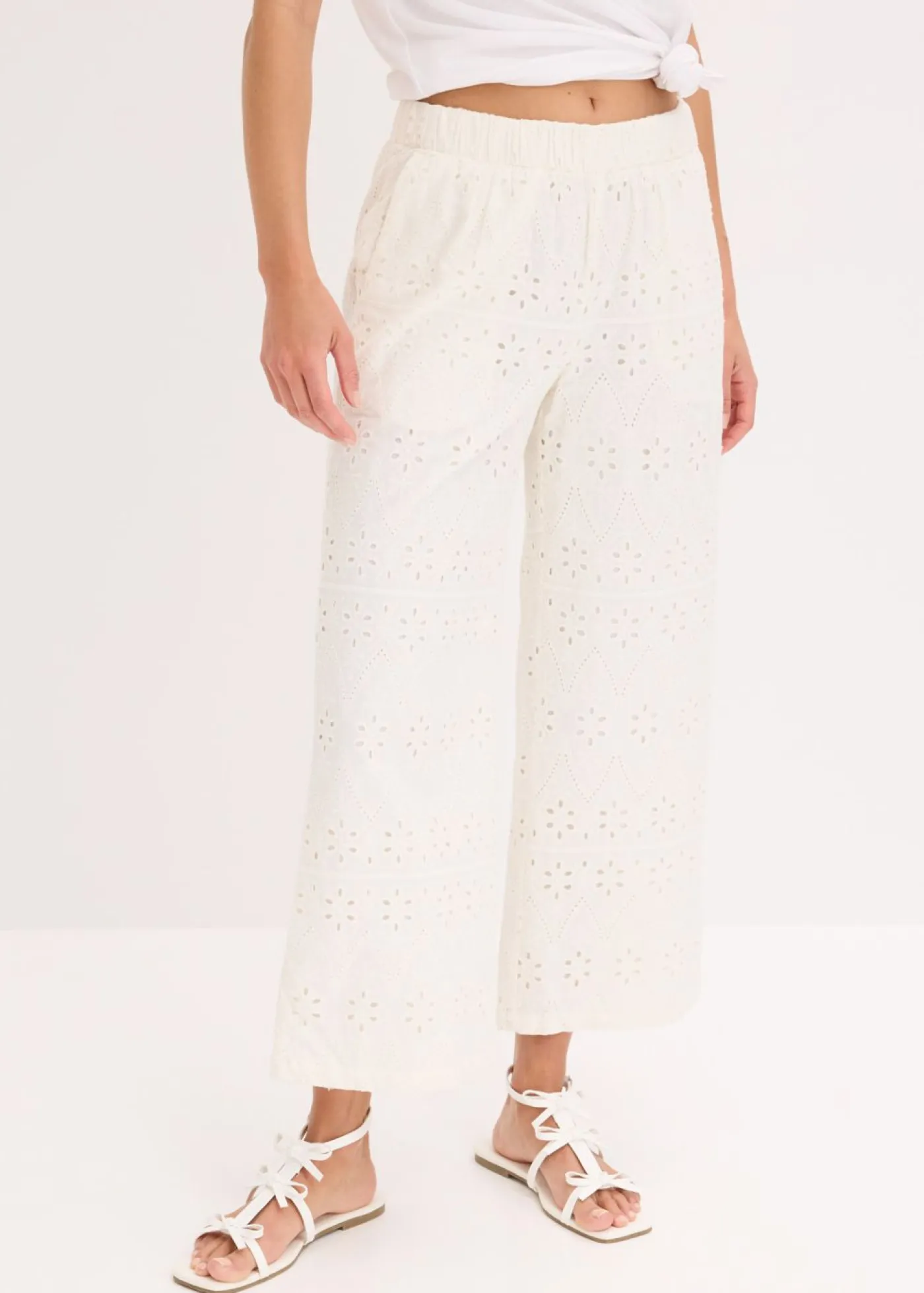 Best Culotte con bordado calado Mujer Pantalones