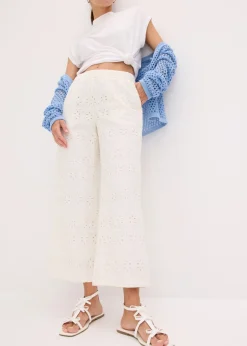 Best Culotte con bordado calado Mujer Pantalones