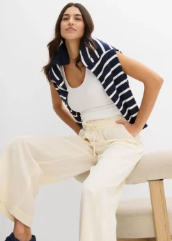 Sale Culotte de mezcla de lyocell fluido Mujer Pantalones