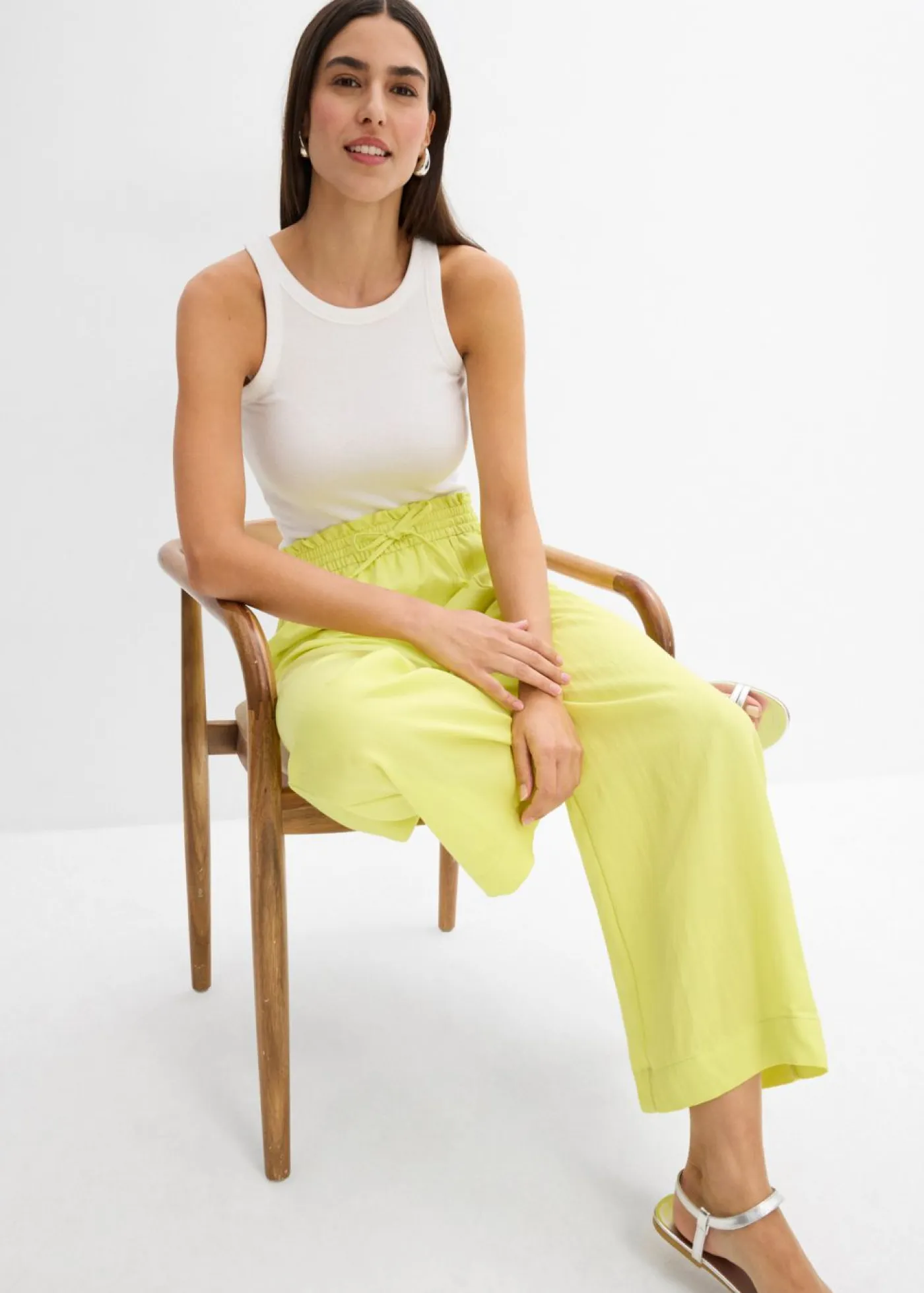 New Culotte de mezcla de lyocell fluido Mujer Pantalones