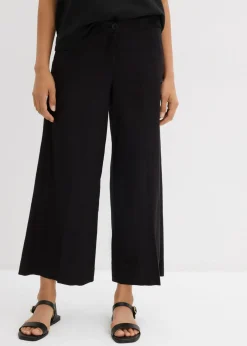 Best Culotte de mezcla de viscosa con cinturilla elástica Mujer Esenciales|Pantalones