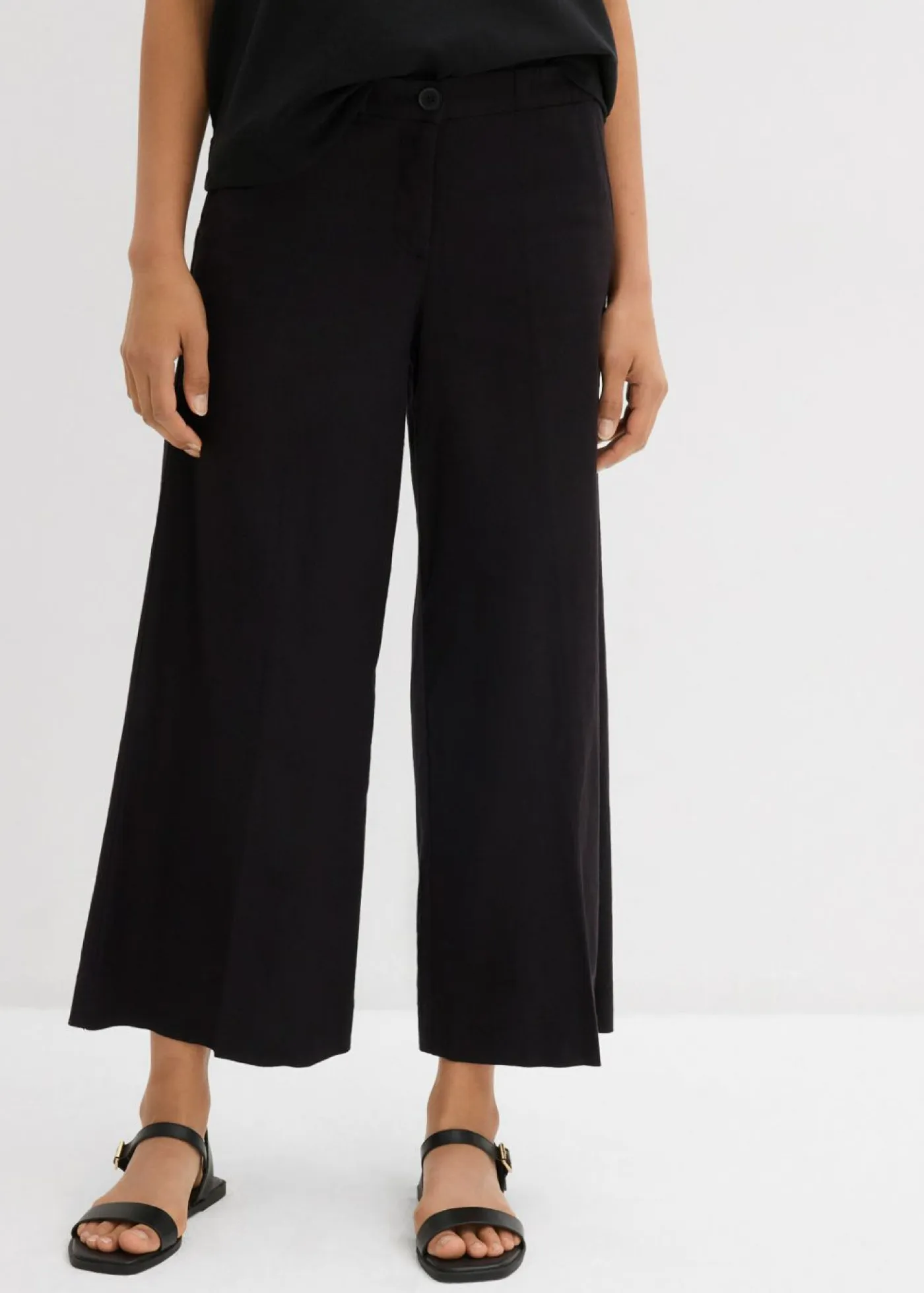 Best Culotte de mezcla de viscosa con cinturilla elástica Mujer Esenciales|Pantalones