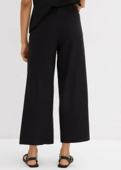 Best Culotte de mezcla de viscosa con cinturilla elástica Mujer Esenciales|Pantalones