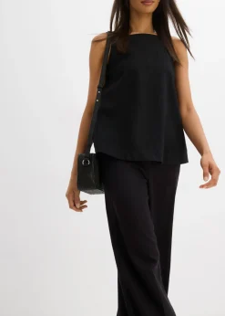 Best Culotte de mezcla de viscosa con cinturilla elástica Mujer Esenciales|Pantalones
