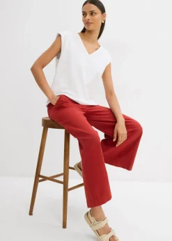 Sale Culotte de mezcla de viscosa con cinturilla elástica Mujer Esenciales|Pantalones