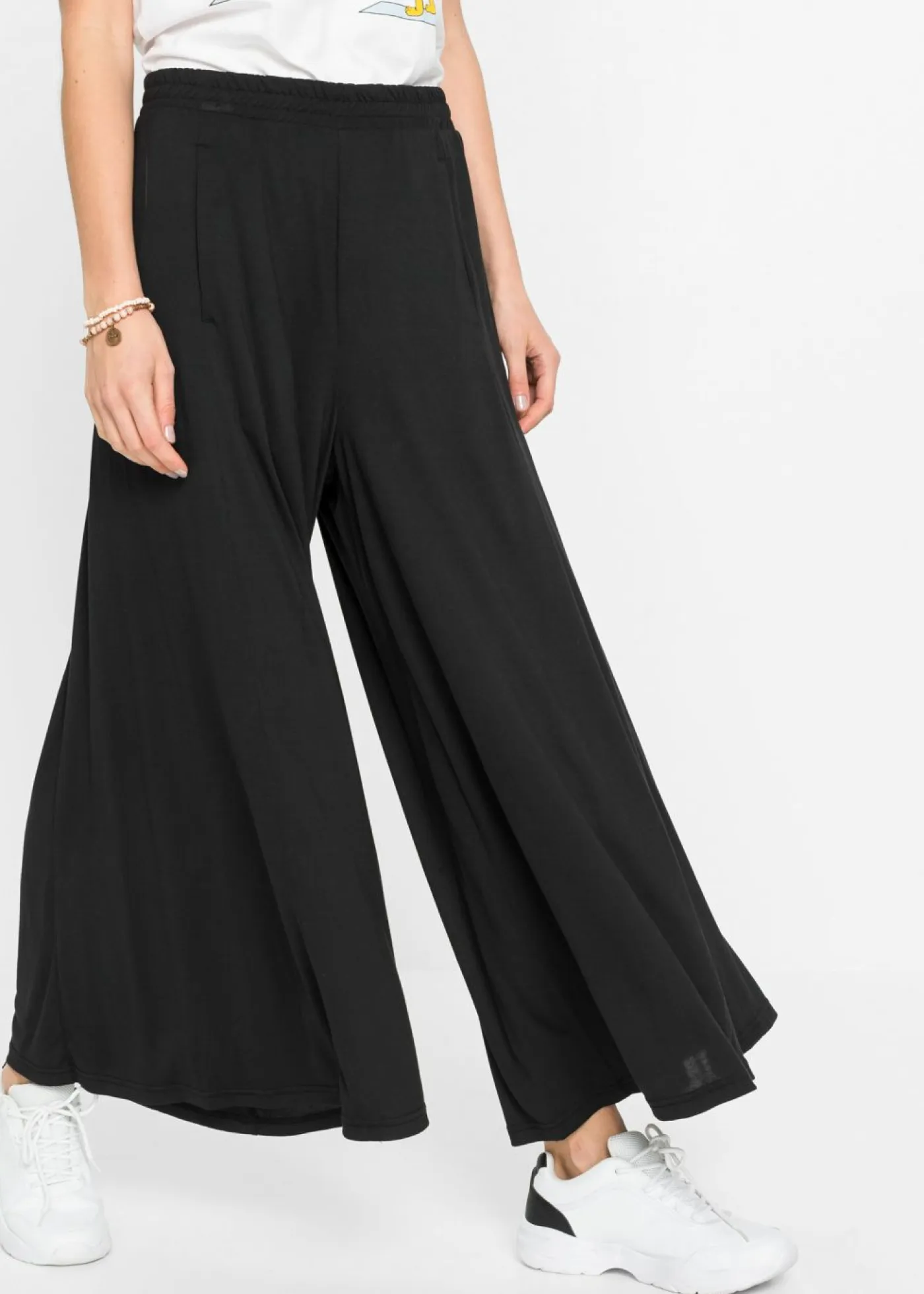 Best Culotte de punto con pierna ancha Mujer Pantalones|Novedades