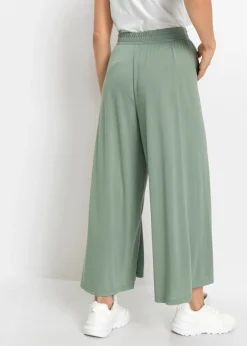 Culotte de punto con pierna ancha Mujer Pantalones|Novedades