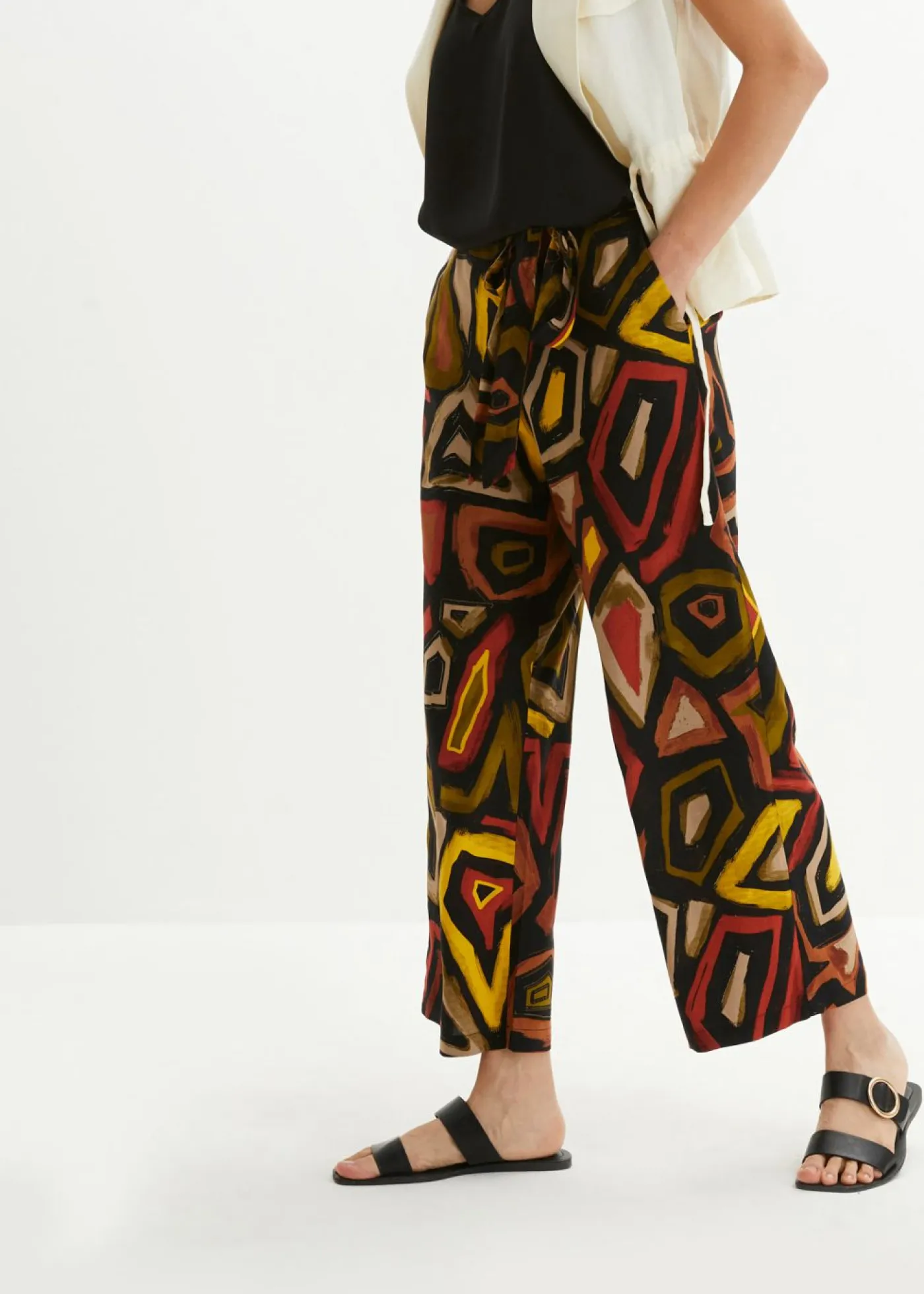 Online Culotte de viscosa fluida Mujer Pantalones|Novedades