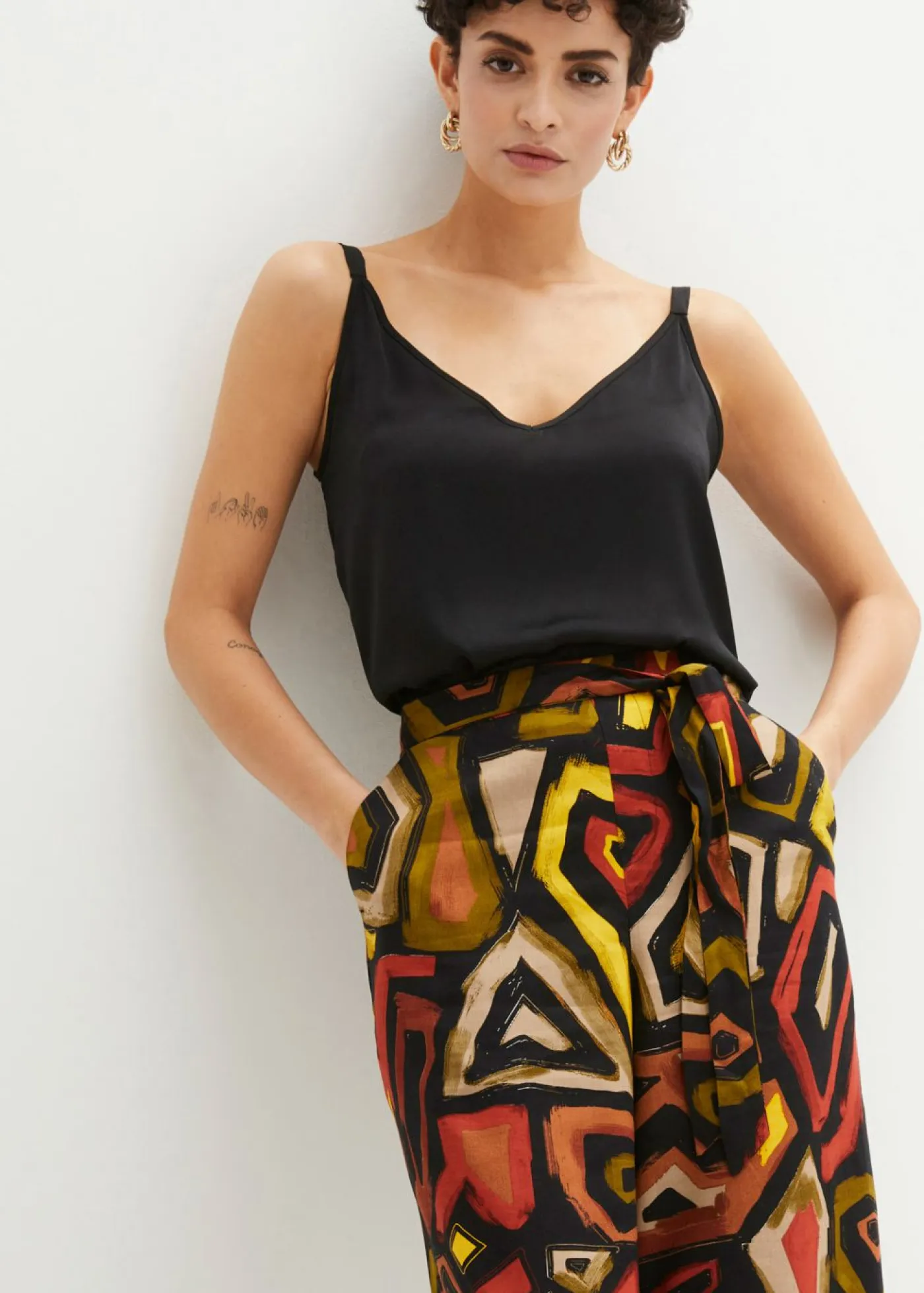 Online Culotte de viscosa fluida Mujer Pantalones|Novedades