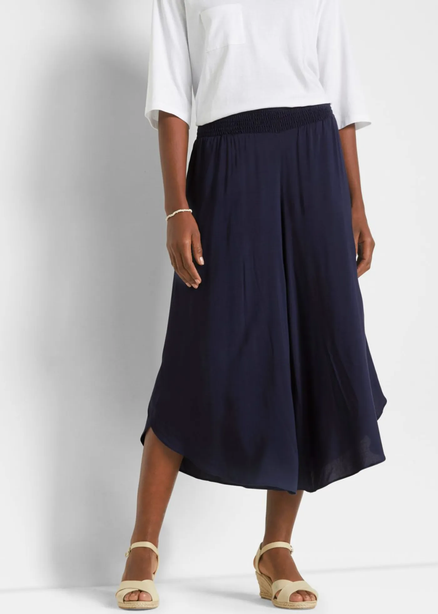 Culotte hasta la pantorrilla de viscosa sostenible Mujer Pantalones