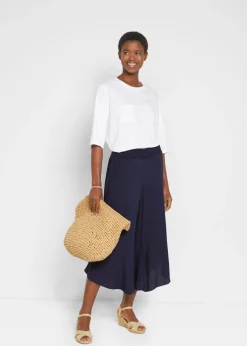 Culotte hasta la pantorrilla de viscosa sostenible Mujer Pantalones
