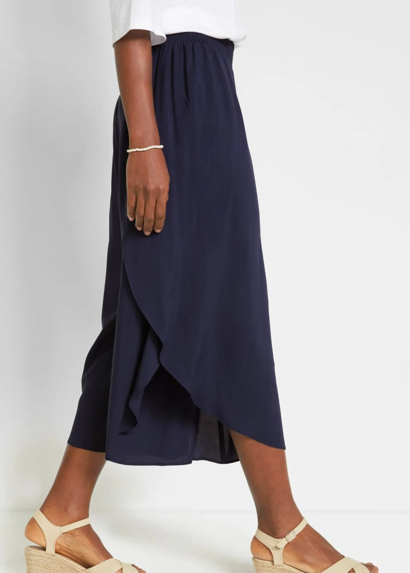 Culotte hasta la pantorrilla de viscosa sostenible Mujer Pantalones