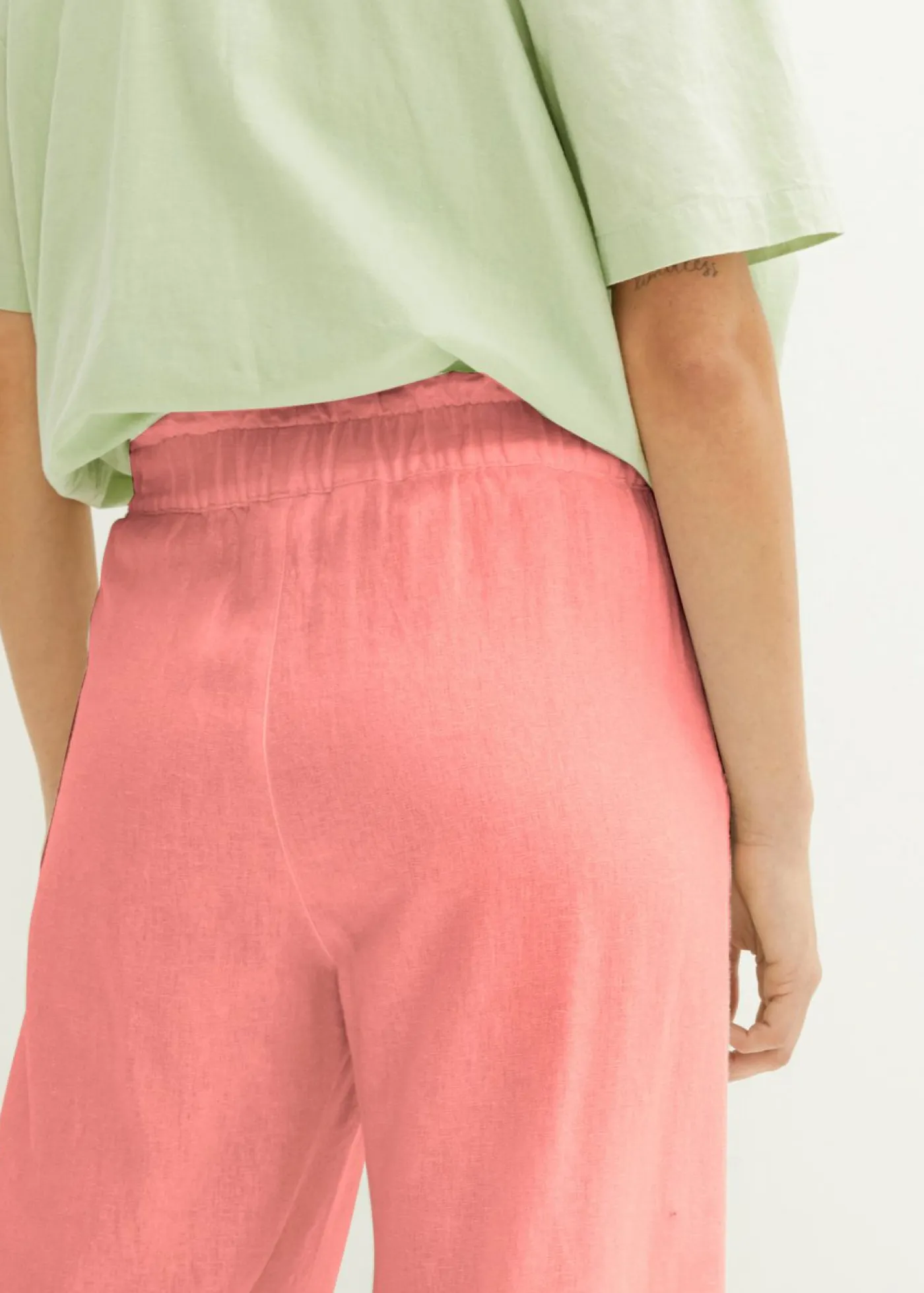 New Culotte hasta la pantorrilla de mezcla de lino ligero Mujer Pantalones