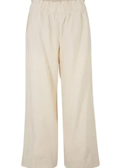Culotte hasta la pantorrilla de mezcla de lino ligero Mujer Pantalones