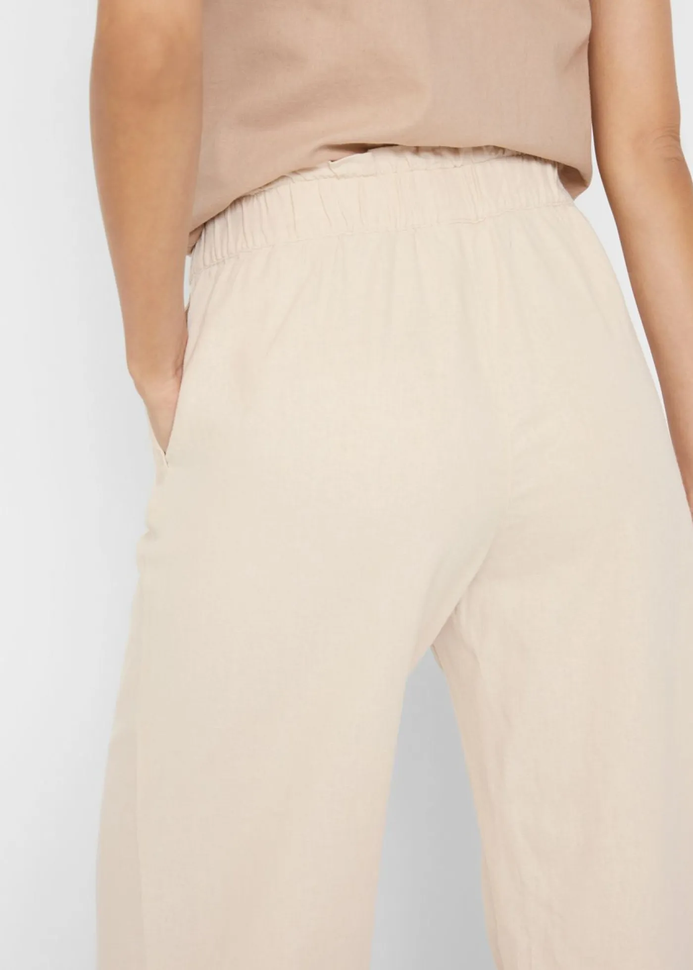 Culotte hasta la pantorrilla de mezcla de lino ligero Mujer Pantalones
