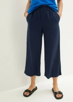 Online Culotte hasta la pantorrilla de mezcla de lino ligero Mujer Pantalones