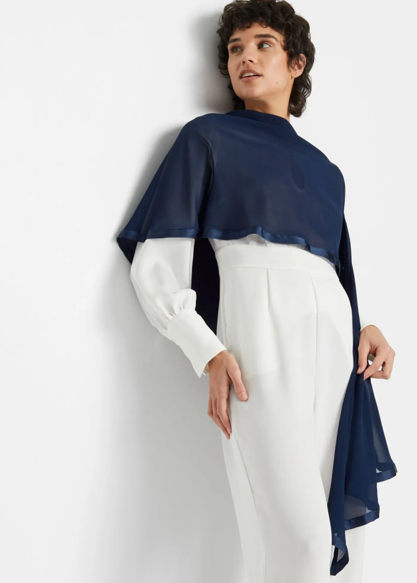 Clearance Estola con un delicado detalle de satén Mujer Ponchos|Jerséis