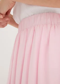 Falda abullonada de viscosa fina Mujer Faldas
