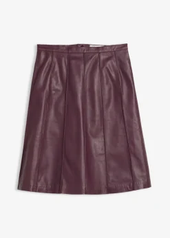 Discount Falda acampanada de napa de cordero Mujer Premium|Faldas