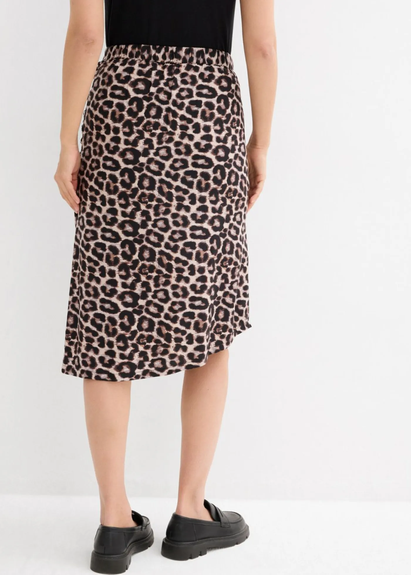 Falda con abertura y estampado de leopardo Mujer Faldas