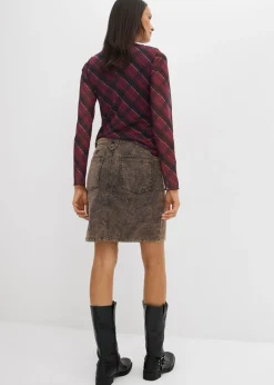 Discount Falda corta de pana con efecto desgastado Mujer Faldas