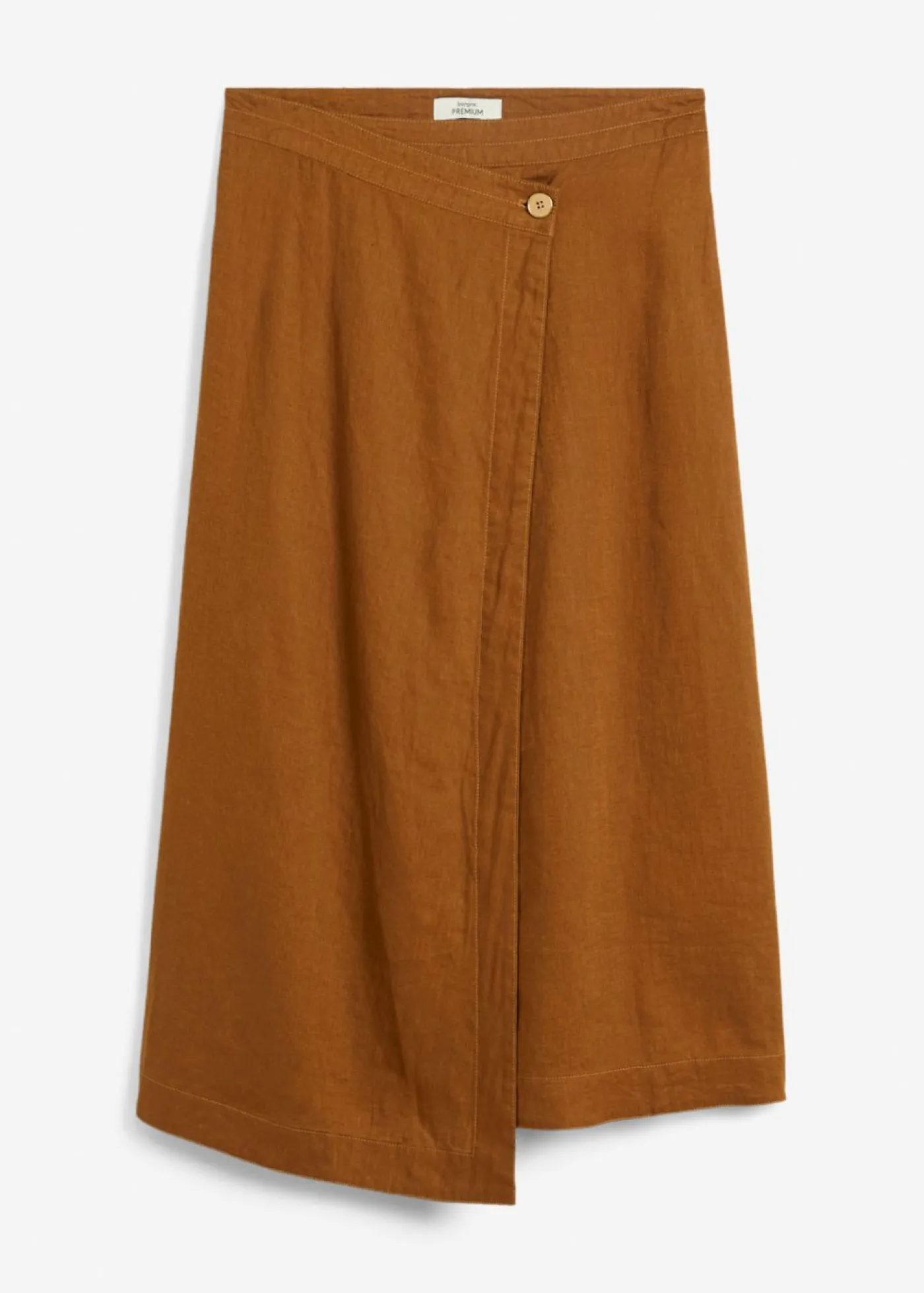 Outlet Falda cruzada de lino puro Mujer Premium|Faldas