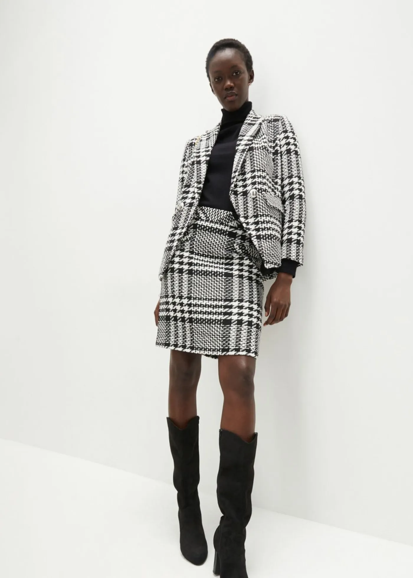 Outlet Falda de bouclé suave Mujer Faldas