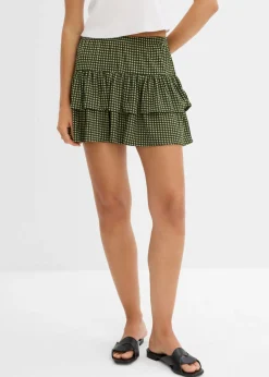 New Falda de capas de crepé estructurado Mujer Faldas
