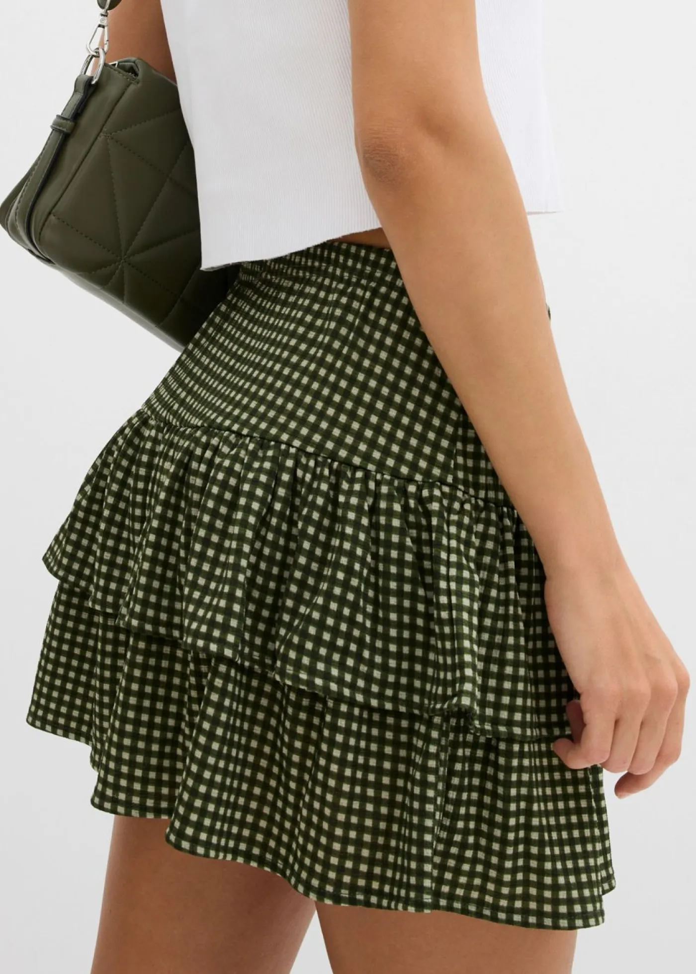 New Falda de capas de crepé estructurado Mujer Faldas