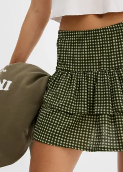 New Falda de capas de crepé estructurado Mujer Faldas