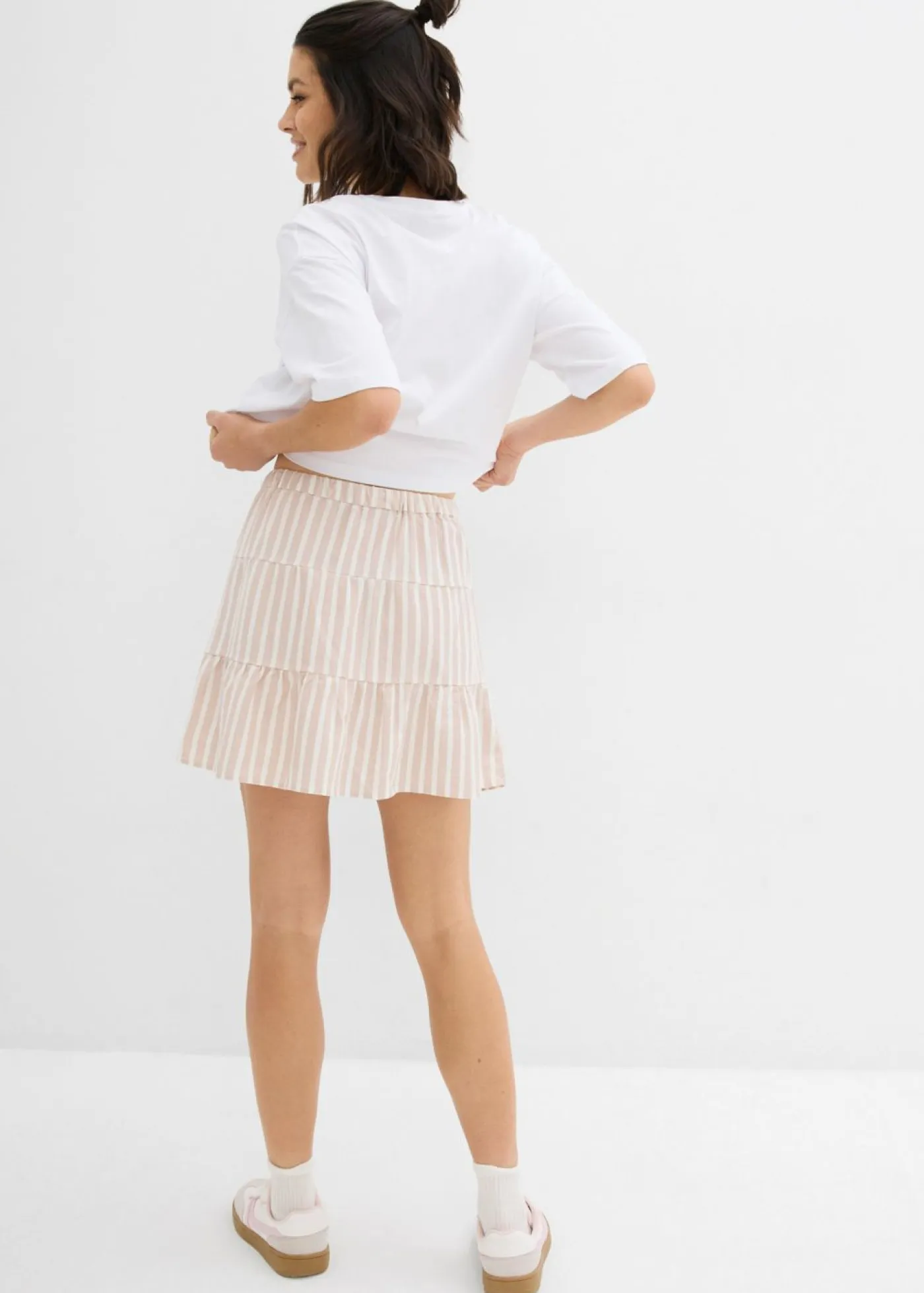 Best Falda de capas de mezcla vaporosa de lino Mujer Faldas