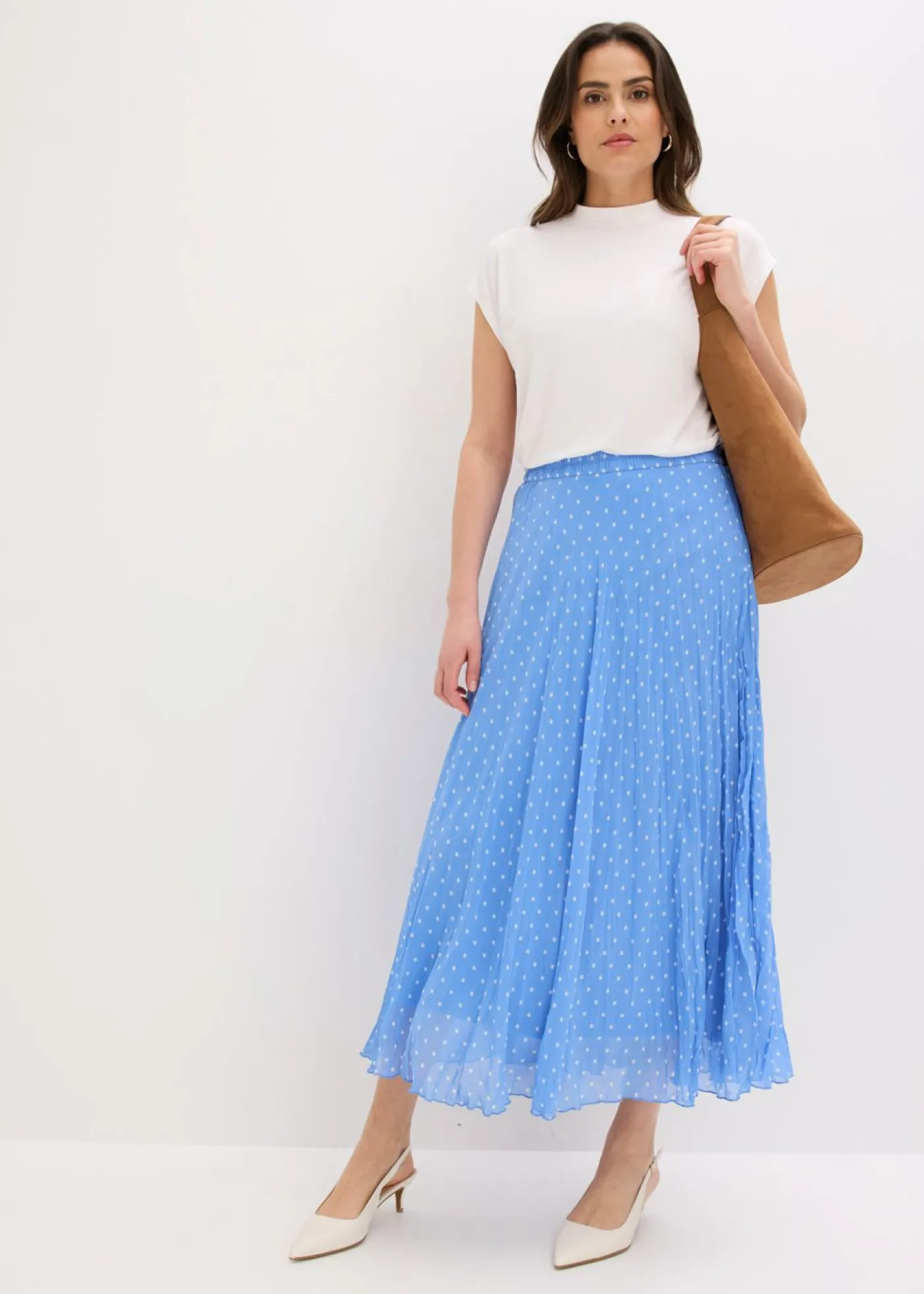 New Falda de gasa con look arrugado Mujer Faldas|Novedades