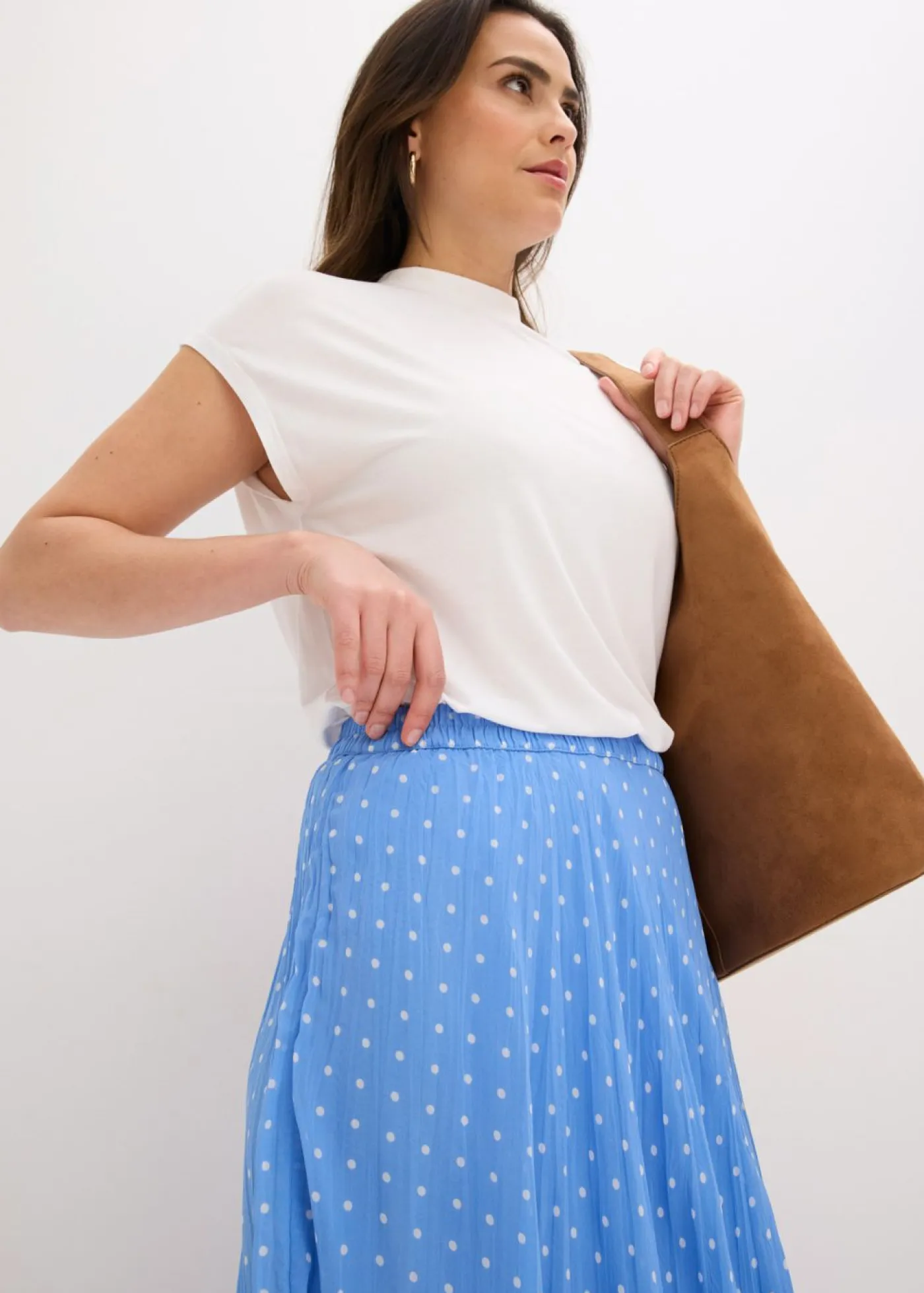 New Falda de gasa con look arrugado Mujer Faldas|Novedades