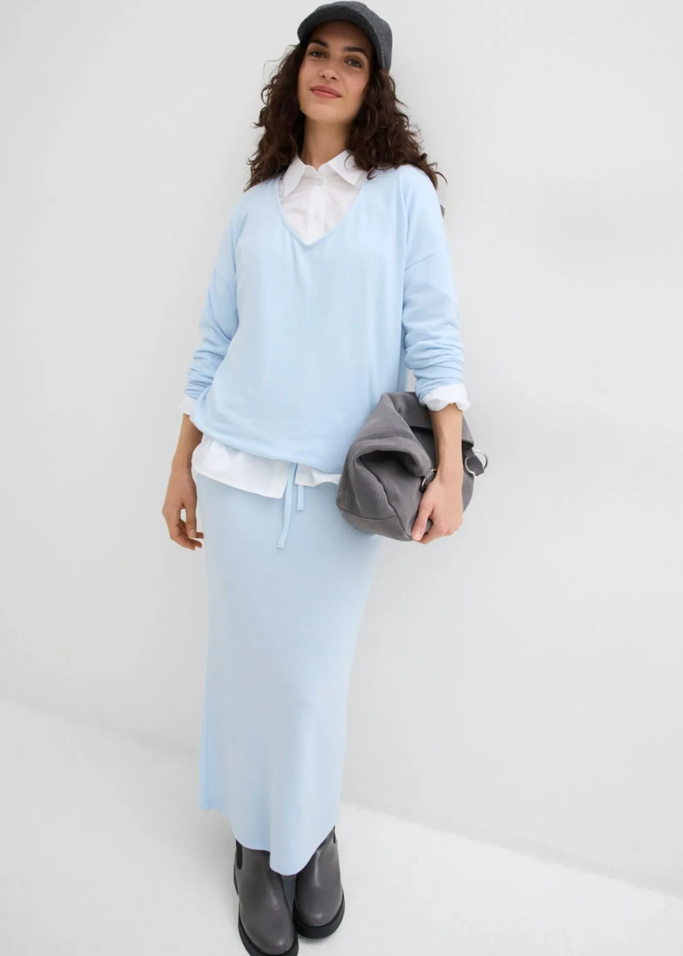 Falda de punto con aspecto de punto Mujer Faldas|Ropa Cómoda