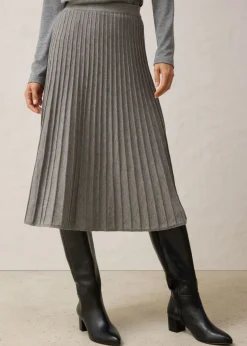 Sale Falda de punto con lana merino Mujer Premium|Faldas