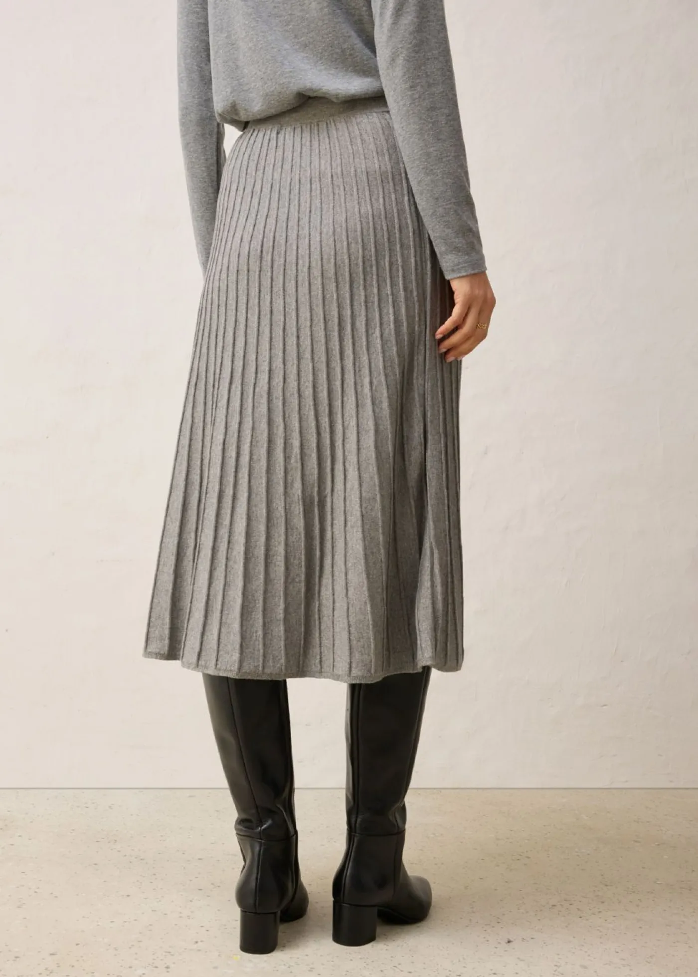 Sale Falda de punto con lana merino Mujer Premium|Faldas
