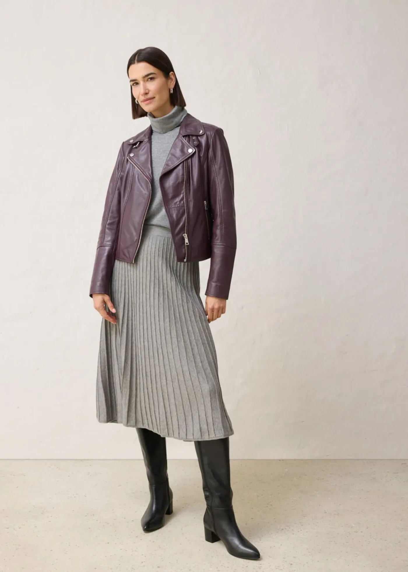 Sale Falda de punto con lana merino Mujer Premium|Faldas