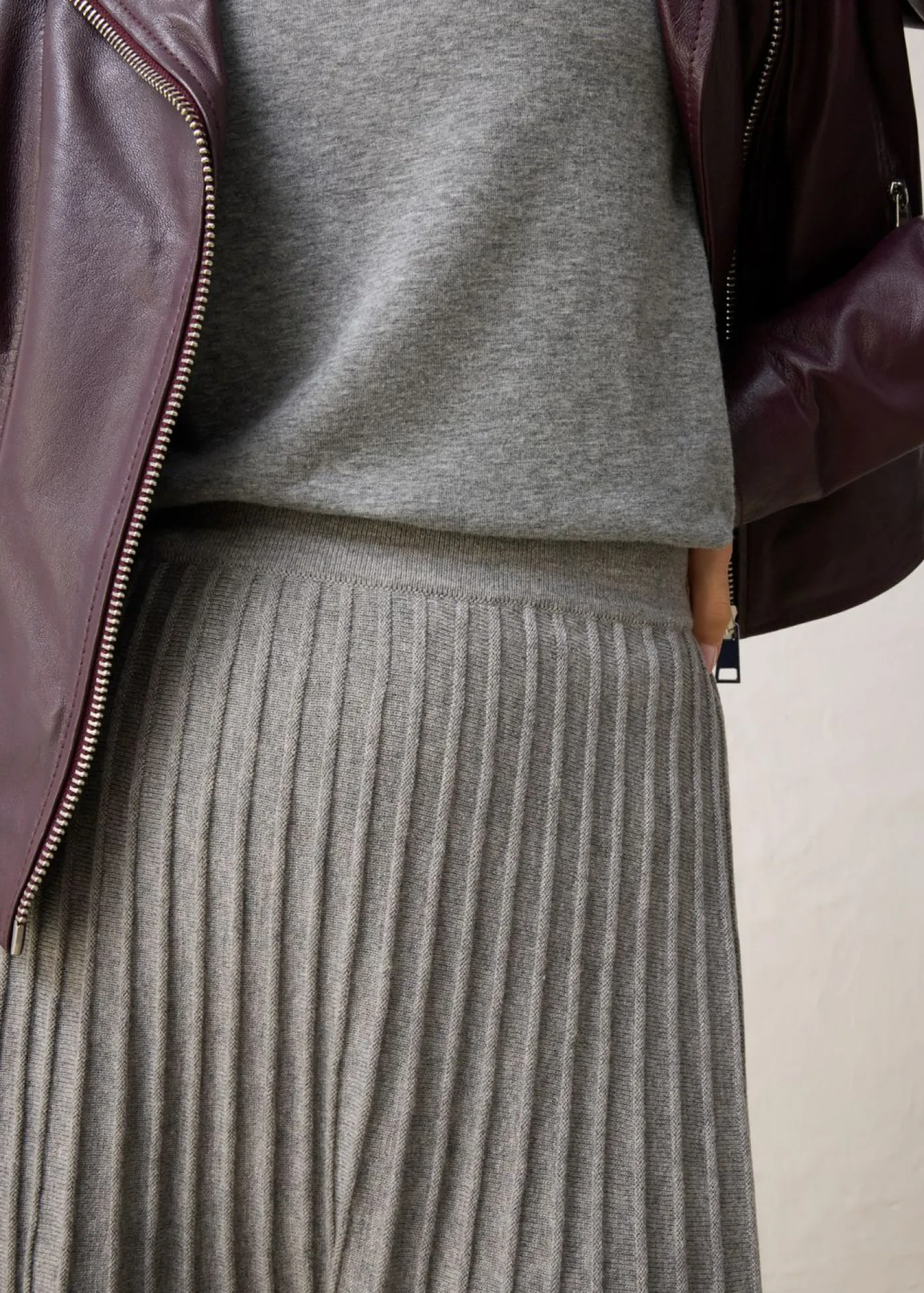 Sale Falda de punto con lana merino Mujer Premium|Faldas
