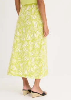 New Falda de punto de algodón elástico Mujer Faldas