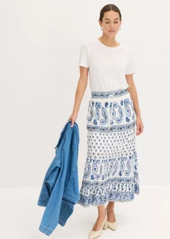 Clearance Falda larga de algodón puro Mujer Faldas|Novedades