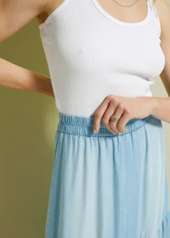 Outlet Falda larga de capas de TENCEL鈩 Mujer Faldas