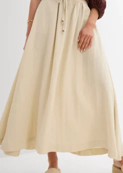 Outlet Falda larga de mezcla de lyocell fluido Mujer Faldas