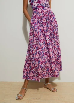 Clearance Falda larga de viscosa pura Mujer Faldas