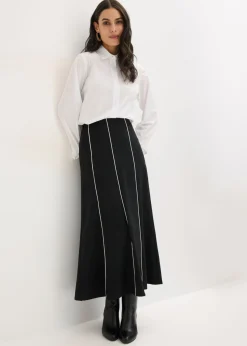 Outlet Falda larga elástica de bengalina Mujer Faldas